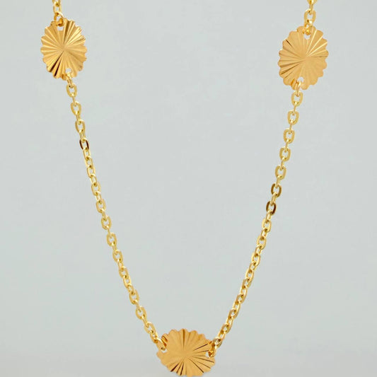 Cadena Ovalo Rayado 3.15gr / 41cm / 1mm Oro Amarillo 18K %