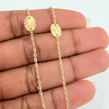 Cadena Ovalo Rayado 3.15gr / 41cm / 1mm Oro Amarillo 18K %