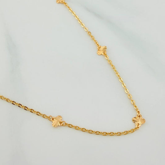 Cadena Trebol Aro Seguido 2.85gr / 41cm / 1mm Oro Amarillo 18K %