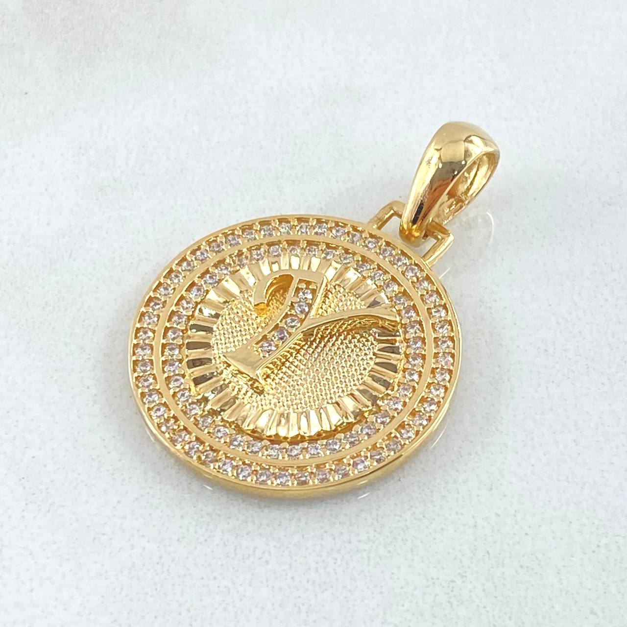 Dije Medalla Letra Y 4.65gr / 3cm / Oro Amarillo 18K *