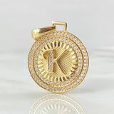 Dije Medalla Letra K 4.6gr / 3cm / Oro Amarillo 18K