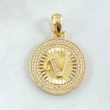 Dije Medalla Letra V 4.35gr / 3cm / Oro Amarillo 18K