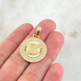 Dije Medalla Letra Z 4.55gr / 3cm / Oro Amarillo 18K