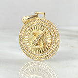 Dije Medalla Letra Z 4.55gr / 3cm / Oro Amarillo 18K