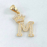 Dije Corona Letra M 2.1gr / 2.5cm / Oro Amarillo 18K