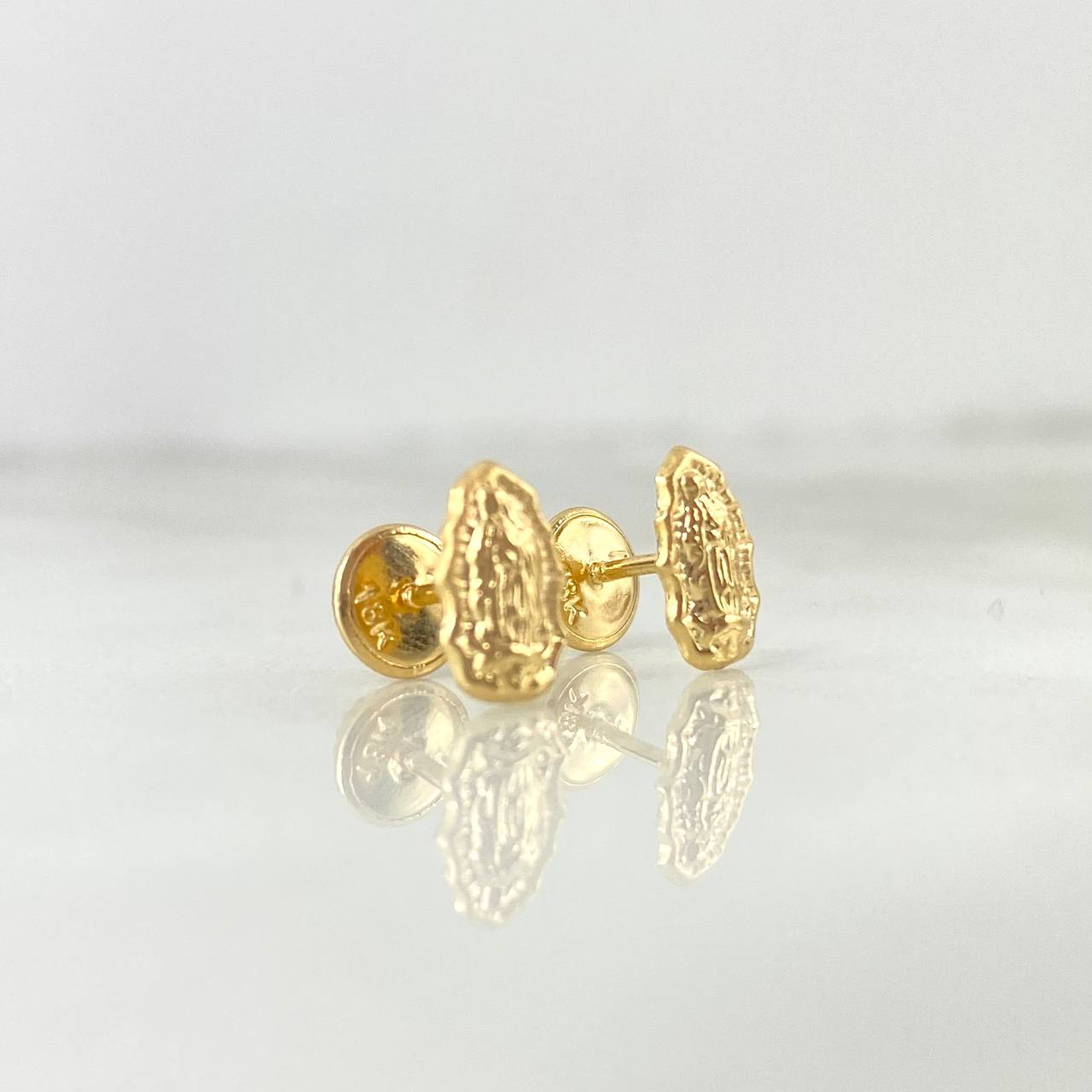 Topos Virgen Guadalupe 1.4gr / 1.6cm / Silueta Liso Oro Amarillo 18K ©