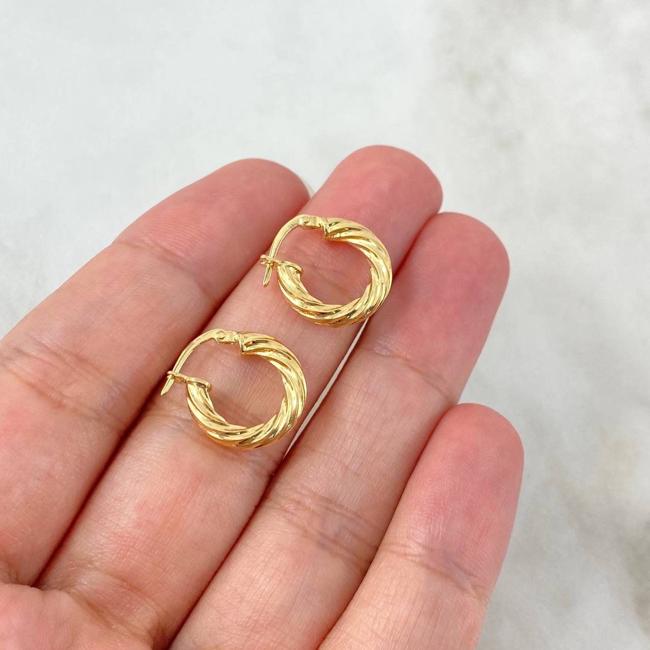 Candongas Mary 3.85gr / Entorchadas Oro Amarillo 18K