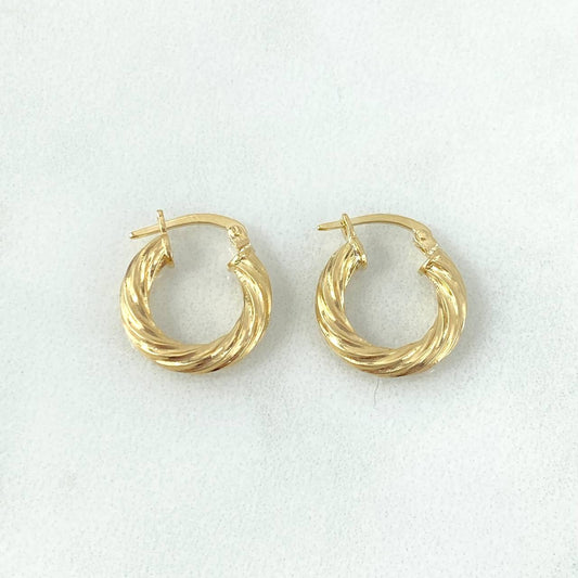 Candongas Mary 3.85gr / Entorchadas Oro Amarillo 18K