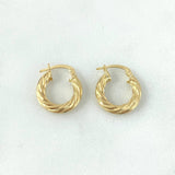 Candongas Mary 1.35gr / 1.4cm / Entorchadas Oro Amarillo 18K *
