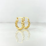 Candongas Mary 1.35gr / 1.4cm / Entorchadas Oro Amarillo 18K *