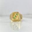 Anillo Trinity Mate 3.45gr / T9 / Circones Verdes Oro Amarillo