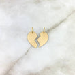 Dije Placa Corazón Pareja 2.1gr / 2.2cm-2.8cm / Oro Amarillo