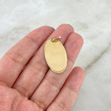 Dije Placa Ovalada 2.2gr / 2.9cm-3.5cm / Bordes Diamantados Oro Amarillo