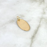 Dije Placa Ovalada 2.2gr / 2.9cm-3.5cm / Bordes Diamantados Oro Amarillo