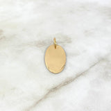 Dije Placa Ovalada 2.2gr / 2.9cm-3.5cm / Bordes Diamantados Oro Amarillo