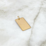 Dije Placa Rectangular 3.6gr / 3.8cm / 33mm*18mm Bordes Diamantados Oro Amarillo