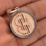 Dije Signo Peso 8.35gr / 4.2cm / Dos Oros Negro Rosa 18K %