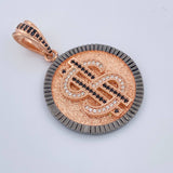 Dije Signo Peso 8.35gr / 4.2cm / Dos Oros Negro Rosa 18K %