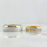 Fabricacion Bajo Pedido Argollas Matrimonio Mate 12gr / Circones Amarillos Dos Oros Amarillo Blanco 18K