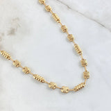 Cadena Rustica Canotilla 2x1 10.65gr / 50cm / 4.6mm Rayada Oro Amarillo 18K *