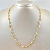 Cadena Rustica Canotilla 2x1 10.65gr / 50cm / 4.6mm Rayada Oro Amarillo 18K *