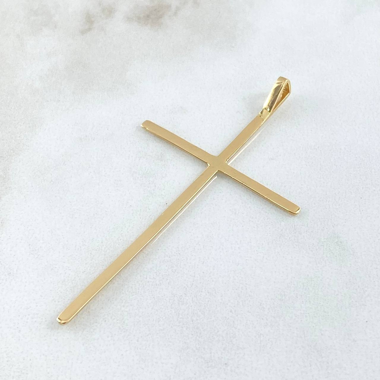 Dije Crúz Amplia 2.1gr / 6cm / Lisa Oro Amarillo 18K *