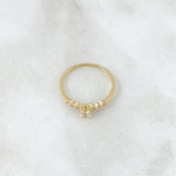 Anillo Solitario Media Churumbela 1.05gr / T5 1/2 / Circones Blancos Oro Amarillo 18K *