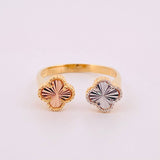 Anillo Dos trebol 2.85gr / T7 / Tres Oros Nac.Esp. 18K