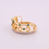 Anillo Corona 3.65gr / T6 1/4 / Dos Oros Amarillo Blanco 18K