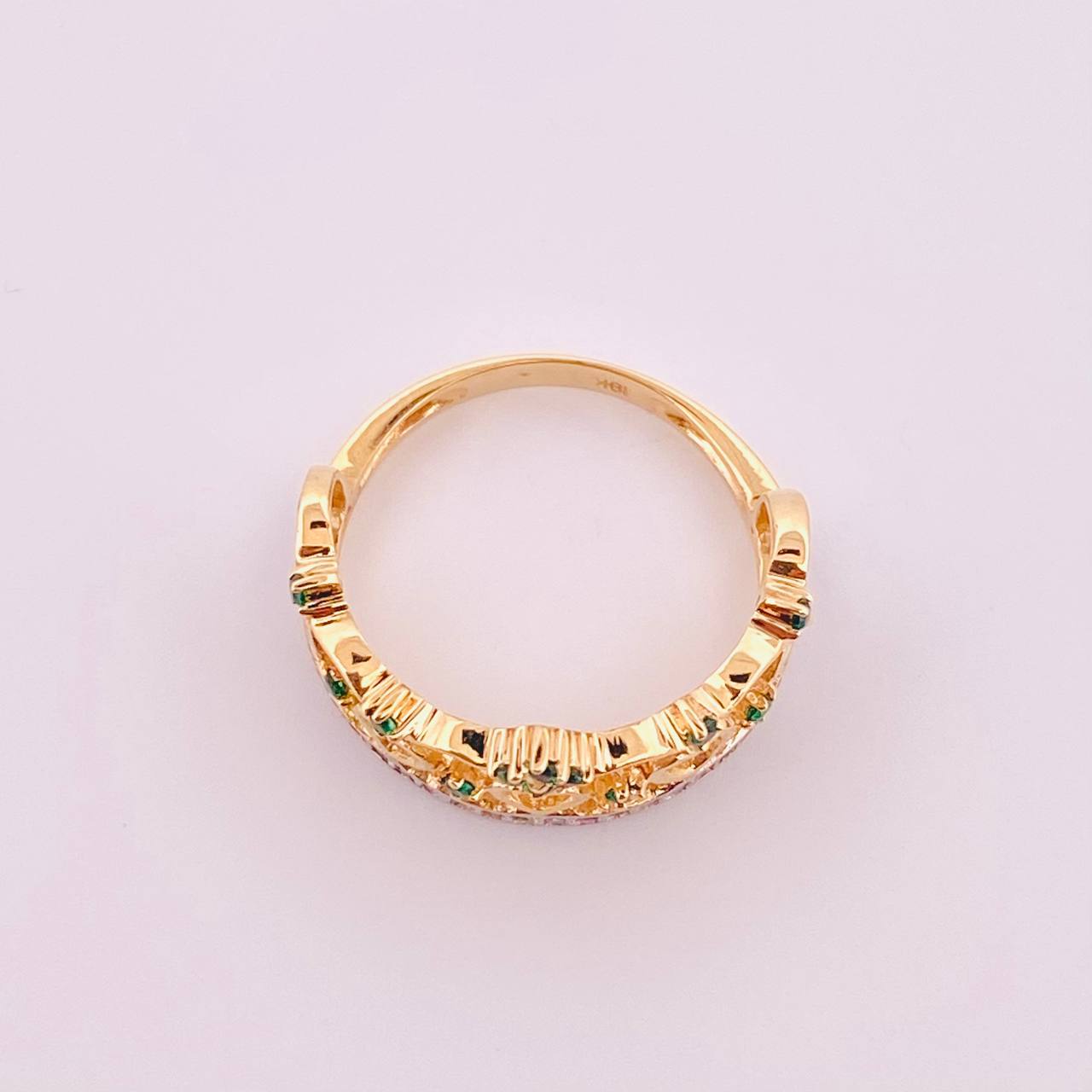 Anillo Corona 3.65gr / T6 1/4 / Dos Oros Amarillo Blanco 18K