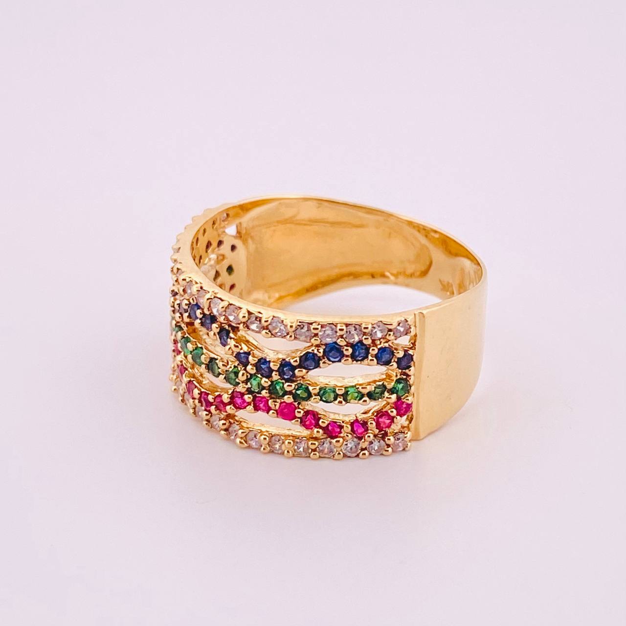 Anillo Carril Olas 4.45gr / T8 1/2 / Oro Amarillo 18K
