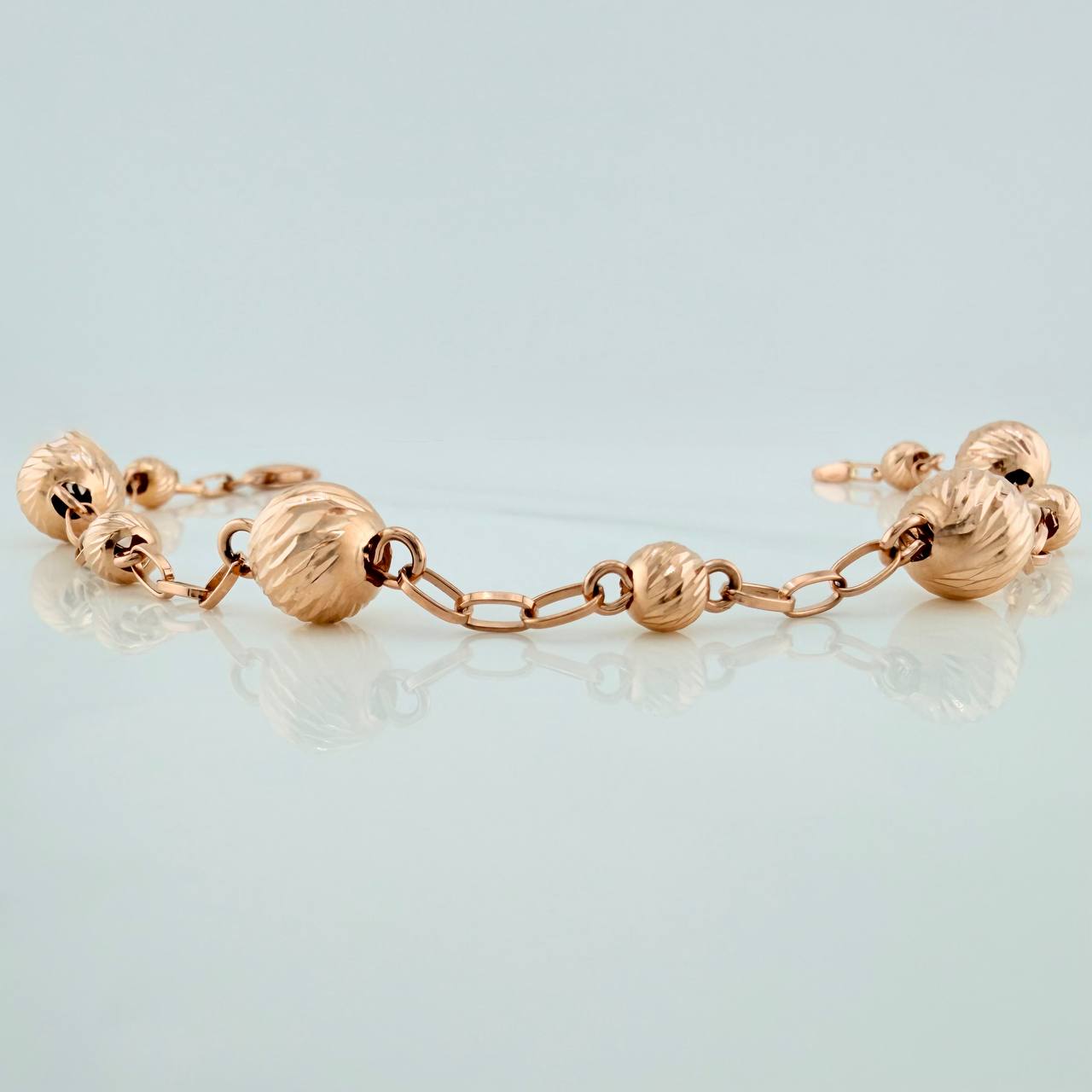 Pulso Tipo Militar 4.35gr / 20cm / 8mm-5mm Oro Rosa 18K