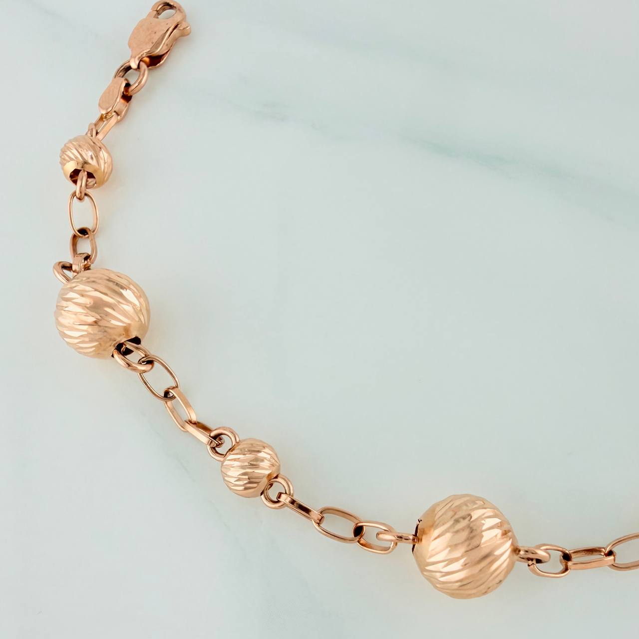 Pulso Tipo Militar 3.9gr / 19.6cm / 8mm-5mm Oro Rosa 18K %