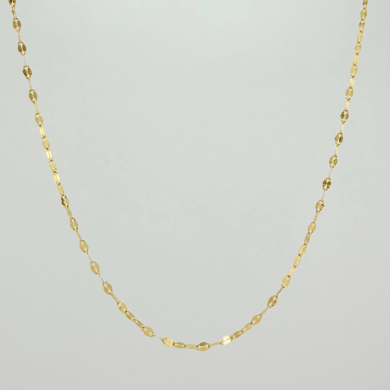 Cadena Flor Espejo 1gr / 50cm / 0.9mm Oro Amarillo +3 18K %