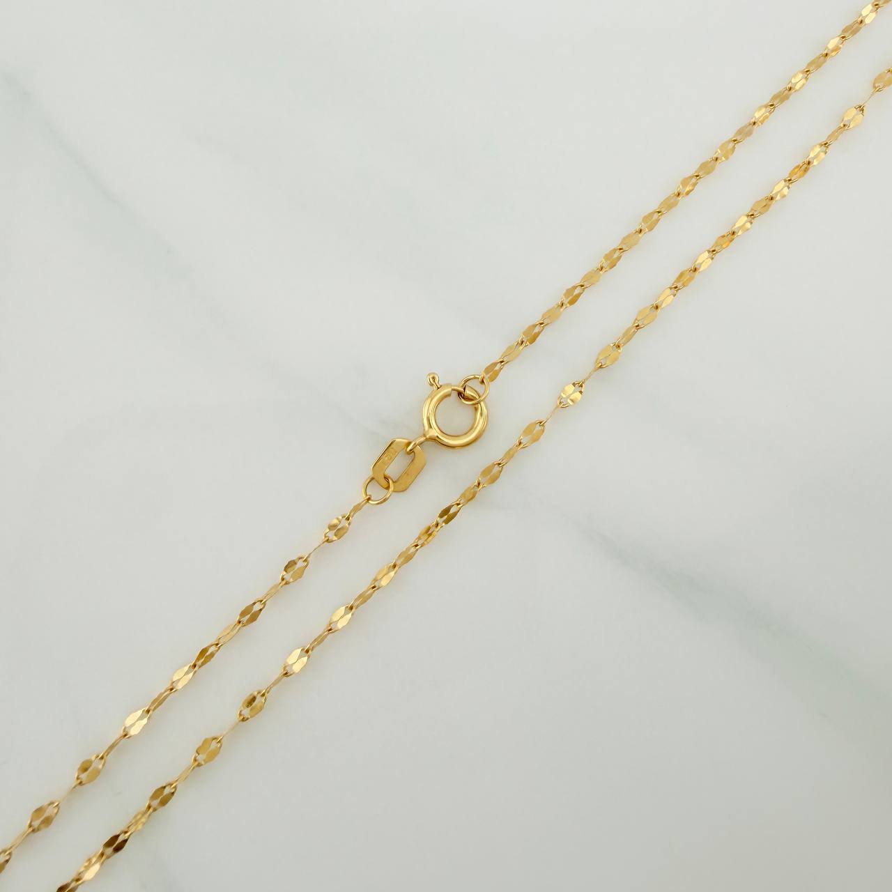 Cadena Flor Espejo 1gr / 50cm / 0.9mm Oro Amarillo +3 18K %