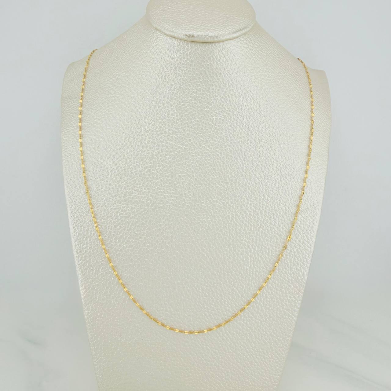 Cadena Flor Espejo 1.15gr / 60.3cm / 0.9mm Oro Amarillo +3 18K %