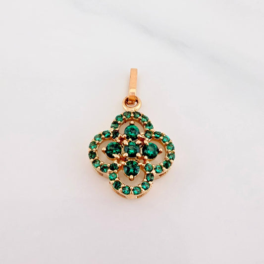 Dije Trebol Doble 1.45 g / 1.9 cm Oro Amarillo 18K