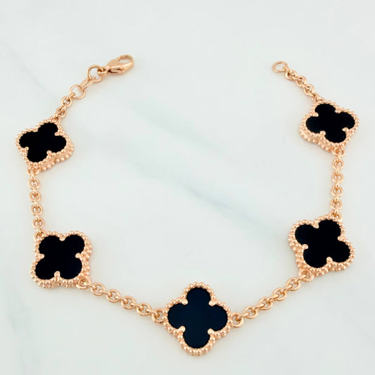 Pulso Aro Seguido Trebol 8.55 g / 16.6 cm / 2.33 mm Oro Rosa 18K
