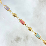 Pulso Rustico 4.6gr / 20cm / 5mm Cauchos Colores Celeste Rosa Oro Amarillo *