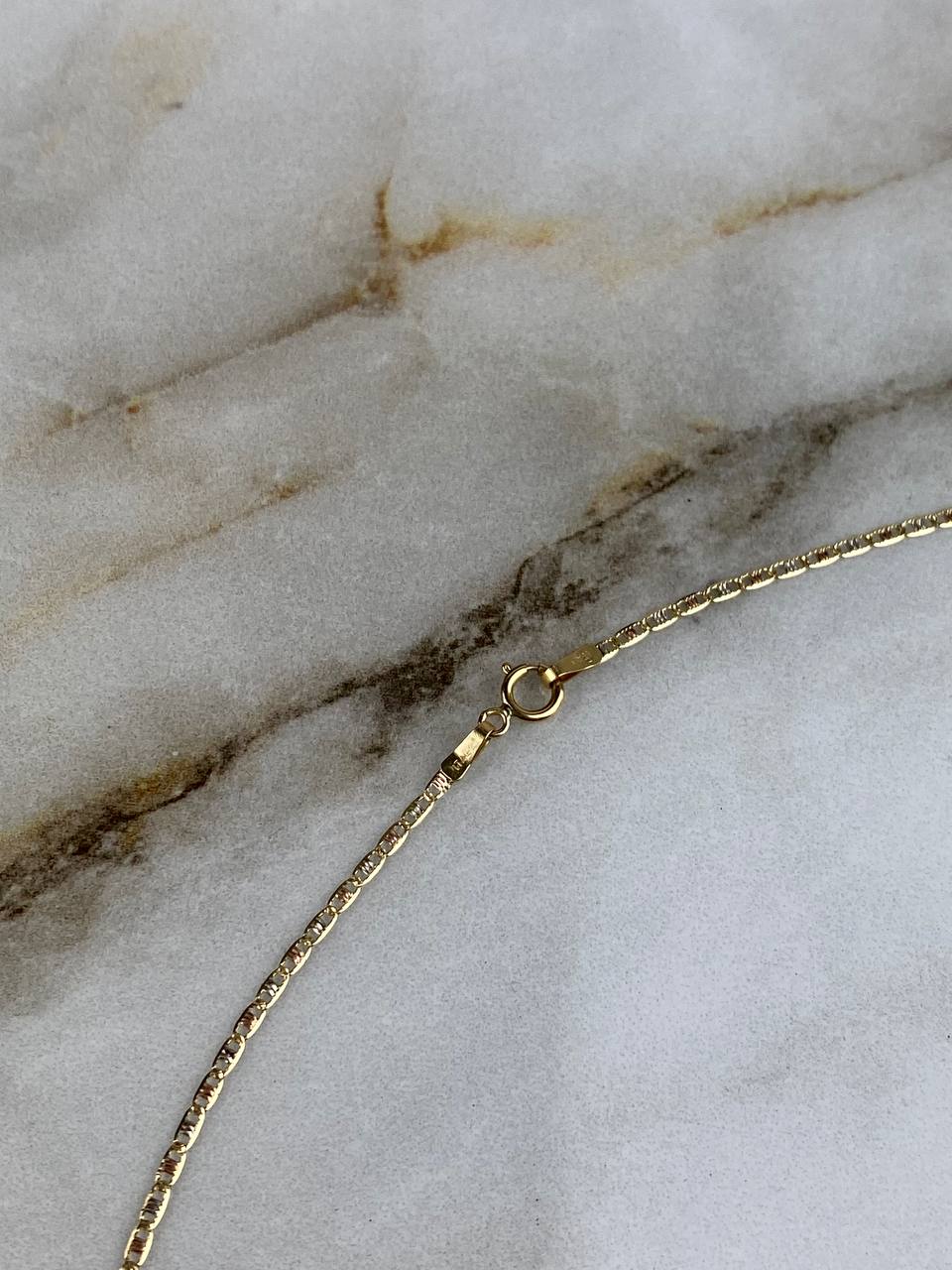 Cadena Escalera Plana 1.55gr / 50cm / 1mm Diamantada Tres Oros +3
