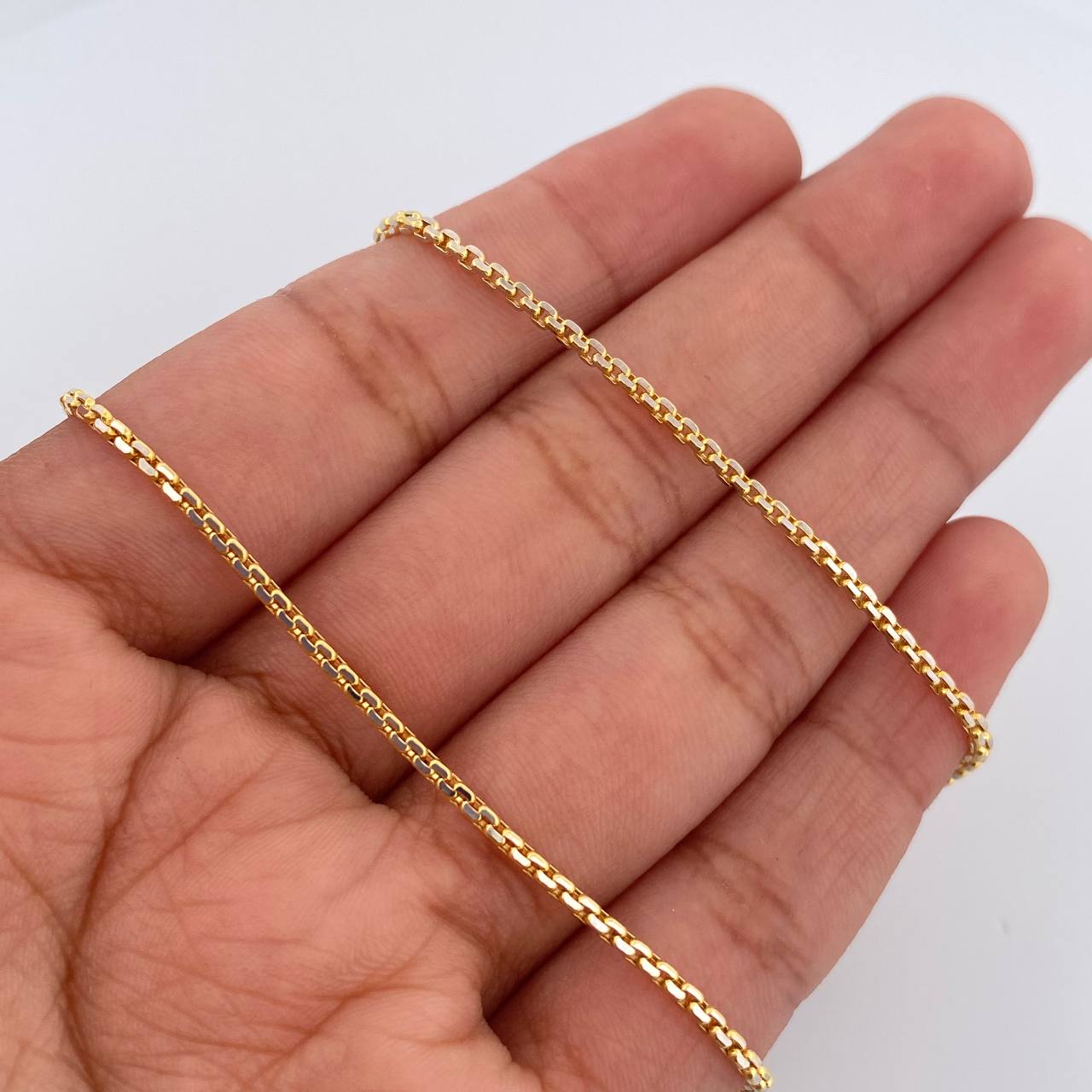 Cadena Veneciana 3.6gr / 50cm / 1.4mm Dos Oros Amarillo Blanco +3 18K %