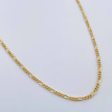 Cadena Figaro 1.5gr / 50.5cm / 1.4mm Oro Amarillo +1 18K $