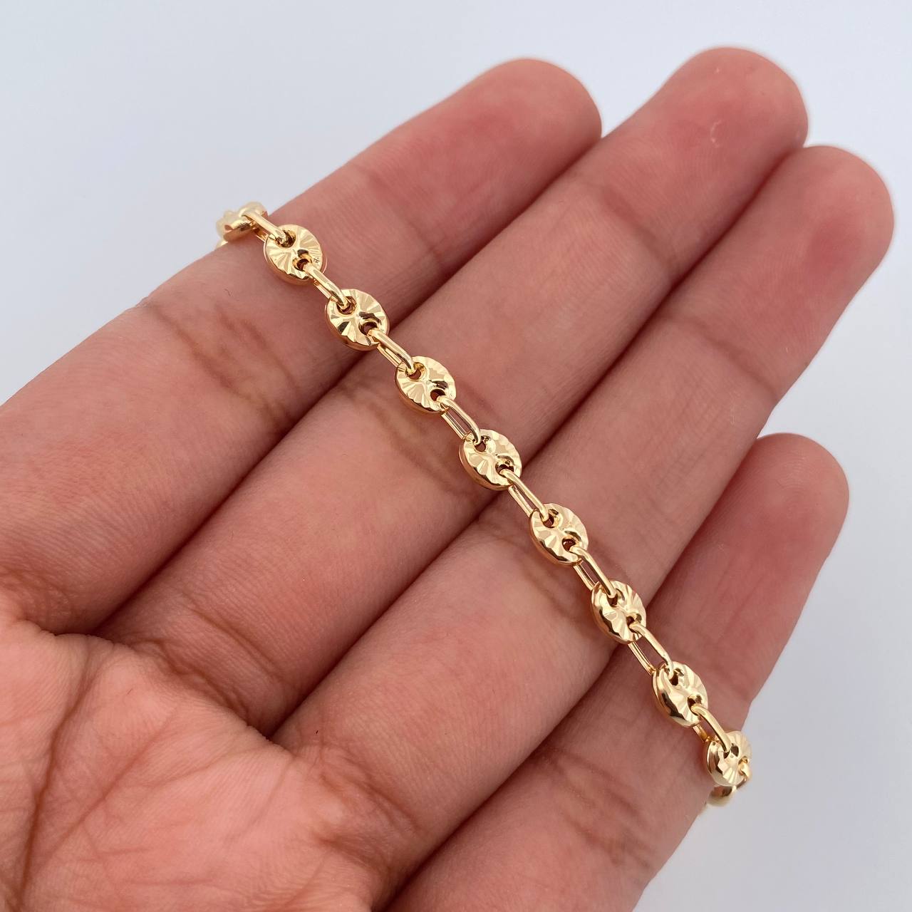 Tobillera GC 4.85gr / 25.5cm / 4mm Oro Amarillo 18K %