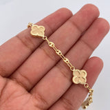 Pulso Trebol GC 4.45gr / 18cm / 3.2mm Oro Amarillo 18K %