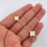 Pulso Trebol Aro Seguido 3.15gr / 18.6cm / 1.3mm Oro Amarillo 18K %