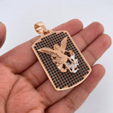 Dije San Miguel Arcangel 15.55gr / 5.5cm / Dos Oros Blanco Rosa 18K %