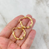 Candongas Kari 3.65gr / 2.8cm / Entorchadas Oro Amarillo