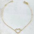 Pulso Aro Seguido Corazón 0.7gr / 14.5cm-17cm / Oro Amarillo Ita. Esp. 18K