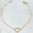 Pulso Aro Seguido Corazón 0.7gr / 15cm-17cm / Oro Amarillo Ita. Esp. 18K ©