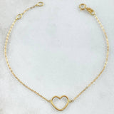 Pulso Aro Seguido Corazón 0.7gr / 14.5cm-17cm / Oro Amarillo Ita. Esp. 18K